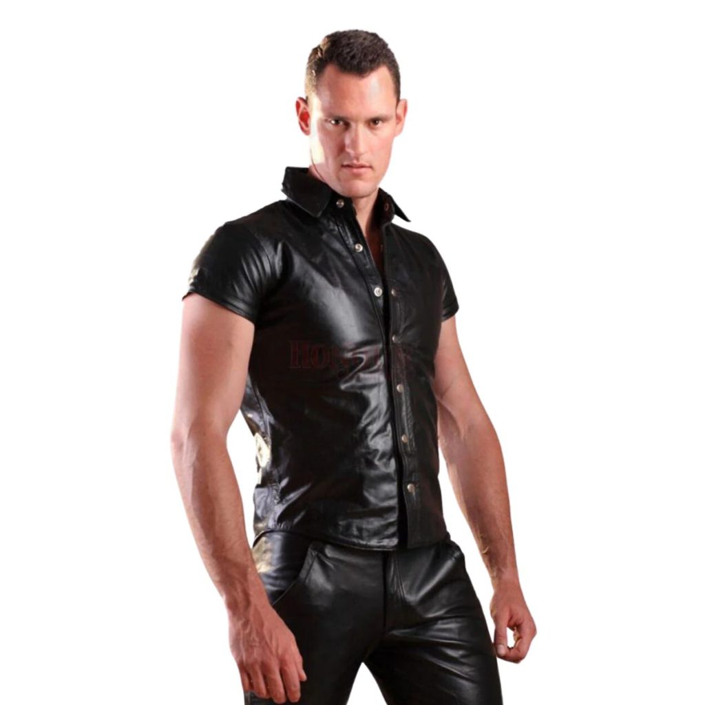 Men Leather Shirts Fashionable and Versatile Clothing Option