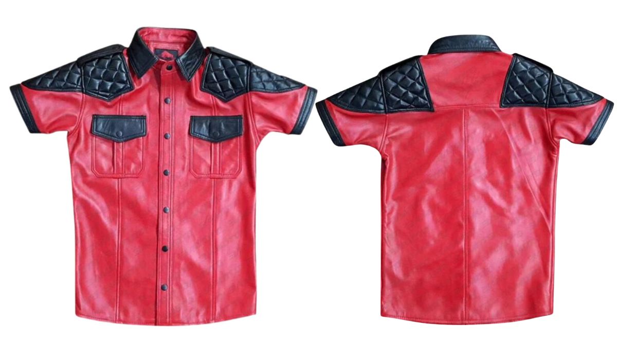 Leather Police Red Leather Shirt