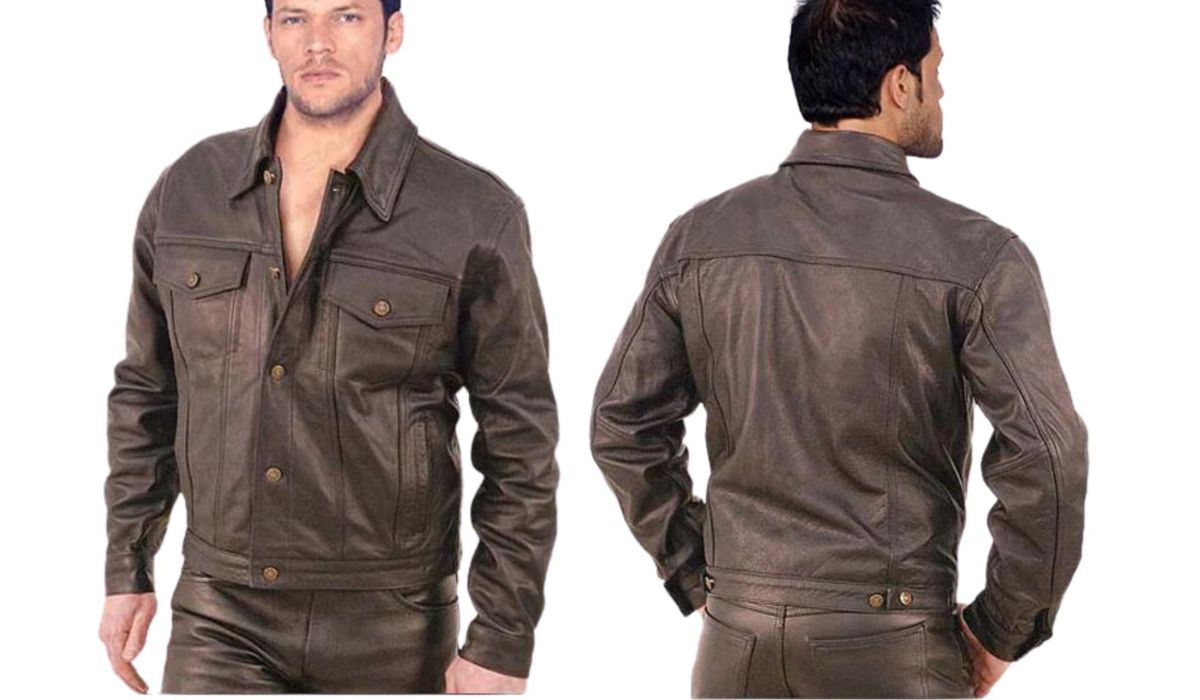 Refined Button Cuffed Leather Shirt